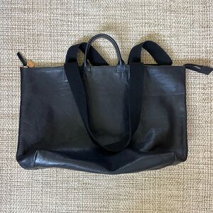 Clare V. Le Zip Sac tote bag - Navy leather